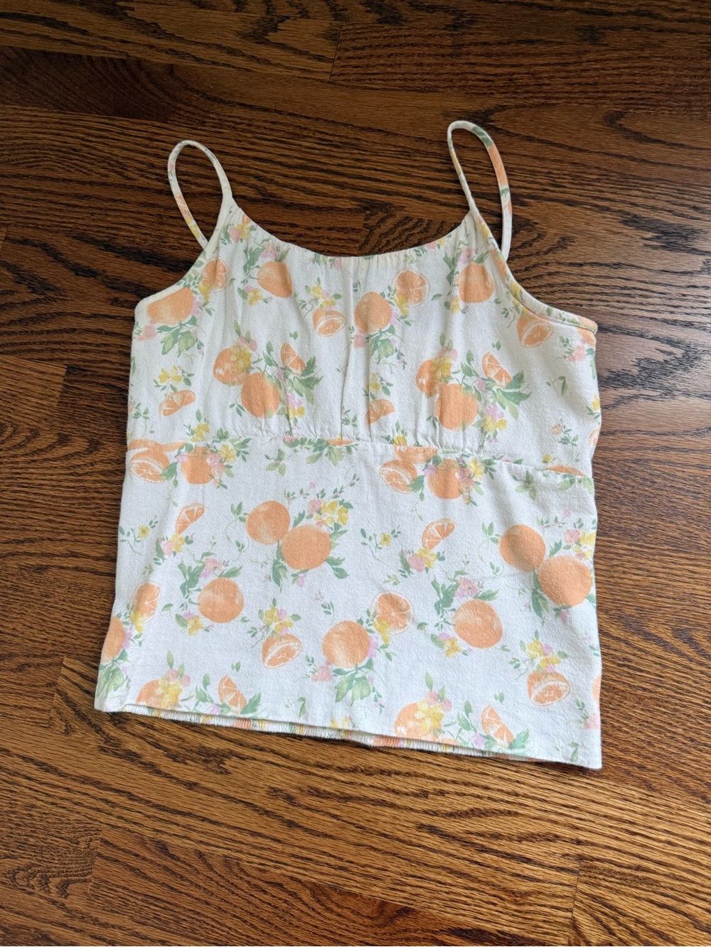 abercrombie kids White Orange-Print Spaghetti Strap Camisole